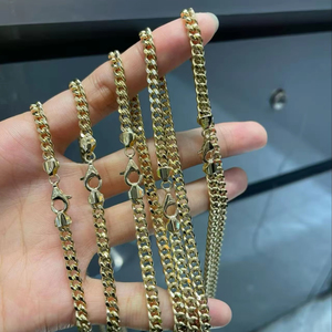 Chaîne cubaine en or massif 18 carats (Au750) – Véritable chaîne <span class=keywords><strong>gourmette</strong></span> en or – 1,7/2,1/3,1/4,2 mm – Longueur personnalisable pour hommes et femmes – Vente en gros - Product Image 2