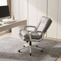 Chaise de bureau ergonomique en PVC avec cadre en bois, vérin à gaz et pivotant pour un confort prolongé et un design e-sport