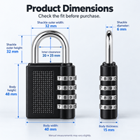 Cadenas de Sécurité Anti-Intempéries à Code 4 Chiffres, Cadenas à Combinaison en Alliage de Zinc
