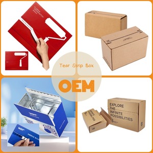 Wholesale Popular <b>Square</b> Packing Kraft Paper Gift Box Product Box Paper Folding Carton Box Tear Strip With Ribbon - Product Image 2