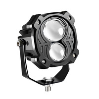 Projecteur LED à 2 lentilles, portée 800 m, 12 V 72 V, étanche, double lumière jaune et blanche, pour voiture, camion, tout-terrain, SUV