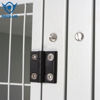Cage à chien multifonctionnelle en acier de grande taille, chenil en acier inoxydable, classique, solide, avec bouton-pression, plateau en plastique