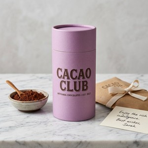 Premium Cocoa Powder Packaging Custom Food Grade Paper Tube Cylinder <b>Box</b> for Chocolate Ingredient Brands Custom Wholesale - Product Image 1