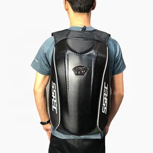 SSPEC-bolsa trasera impermeable para motocicleta, mochila multifunción para asiento trasero de moto, de alta capacidad, de fibra de carbono