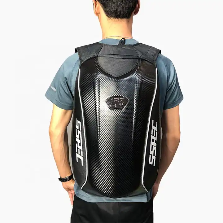 Riding Carbon Fiber Motorcycle Backpack Waterproof Hard Shell Bag  Motorcycle