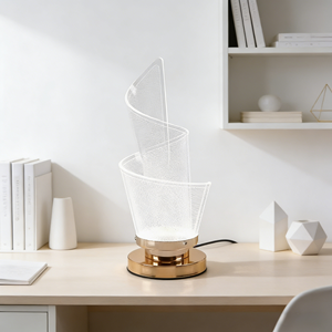 Lámpara de Mesa Acrílica Moderna con Forma de <span class=keywords><strong>Antorcha</strong></span> para Sala de Estar u Hotel, Modelo Artístico Irregular Simple con Cuerpo de Metal - Product Image 2