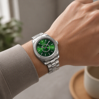 Montre pour homme PINTIME, quartz japonais de luxe, boîtier en acier inoxydable, étanche 5 BAR, boussole et fonctions de plongée, design moderne
