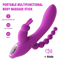3-in-1 Kaninchen-Vibrator für Erwachsene 10 Vibrationsmodi Vaginal Analkugeln Frauen Klitoris G-Punkt Anale Stimulation Sexspielzeug