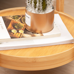 Zhui Zhu <b>Round</b> Glass Top <b>Side</b> <b>Table</b> With Storage Shelf For Living Room Or Balcony Coffee <b>Table</b> - Product Image 3