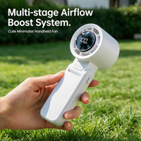 Nouveau ventilateur turbo sans pales en plastique 14000 tr/min avec LED, 135 vitesses, pliable, 100 niveaux, batterie 18650, cordon. Appareil portable pour la maison et l'extérieur