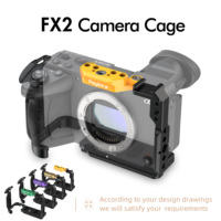 Cage de caméra personnalisée en alliage d'aluminium noir pour FX2 avec griffe porte-accessoire et rail NATO, portable et anti-rayures, OEM disponible