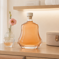 Bouteille en verre de 700 ml pour brandy, forme gourde doublement concave et symétrique, personnalisable