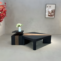 Table basse italienne de luxe en olivier massif, patchwork, durable, écologique, moderne, carrée, pour salon