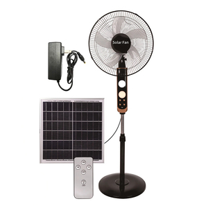 Wholesale Solar Powered Fan 16inch 15w <b>Rechargeable</b> Lithium Battery Home Solar Fan Solar <b>LED</b> <b>Light</b> 7-9 Hours <b>Working</b> Time PB450- - Product Image 1