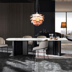 Customized Luxury <strong>Space</strong> <strong>Saver</strong> Oak Leg Round Marble Dining <strong>Table</strong> Dining <strong>Table</strong> <strong>and</strong> <strong>Chair</strong> Set - Product Image 4