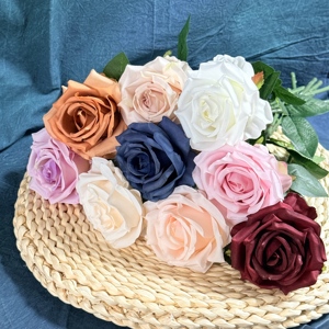 <span class=keywords><strong>Rose</strong></span> artificielle réaliste en diamant, branche <span class=keywords><strong>de</strong></span> <span class=keywords><strong>rose</strong></span> en soie au toucher réel, inodore, résistante aux UV, anti-soleil, décoration moderne pour <span class=keywords><strong>la</strong></span> maison, mariage - Product Image 2