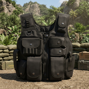 새로운 디자인 개인 보호 야외 전술 조끼 블랙 바디 프리사이즈 - Product Image 2