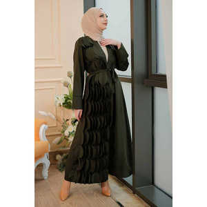 Abaya luxueuse <span class=keywords><strong>Aaliyah</strong></span> avec design latéral et ouverture frontale - Product Image 4