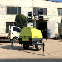 Tour d'éclairage mobile sur remorque XCMG 4VA4000, mât de 7 m, 440 000 lumens, halogénure métallique, générateur 6 kW, autonomie de 28 h, TIER 4, 60 Hz