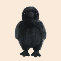 Peluche Realista de Cuervo Negro Volador, Juguete de Peluche de Cuervo de la Suerte, Animal Salvaje, Muñeco de Peluche de Algodón PP