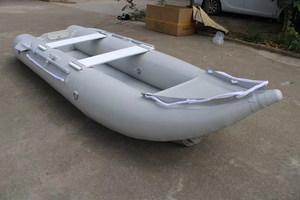 Thuyền bơm hơi 12' màu xám nhạt, loại gia đình, dùng chèo, câu cá trên hồ và sông, chất liệu <span class=keywords><strong>PVC</strong></span>/HYPALON, sàn hơi. - Product Image 2
