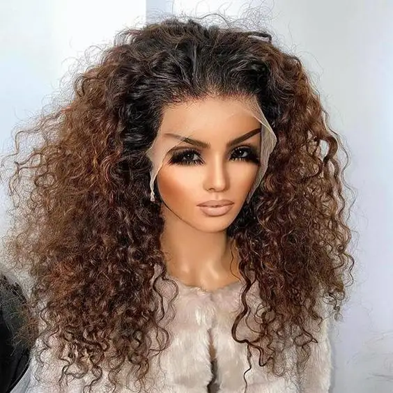 HD Full Lace Front Wig Human Hair Wigs Deep Curly Frontal Wig Virgin Brazilian Hair For Black Women