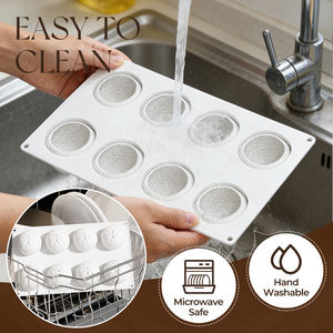 Moule à gâteau en silicone SILIKOLOVE Factory à 8 cavités en forme de pain vapeur fourré, antiadhésif platine LFGB, sans BPA, <span class=keywords><strong>pour</strong></span> <span class=keywords><strong>mousse</strong></span> - Product Image 3