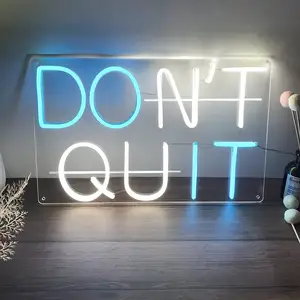 Letrero de Neón Personalizado con la Frase '<span class=keywords><strong>No</strong></span> Dejes de Intentarlo', para Decoración de Gimnasio en Casa, Dormitorio, Sala de Estar o Taller - Product Image 1