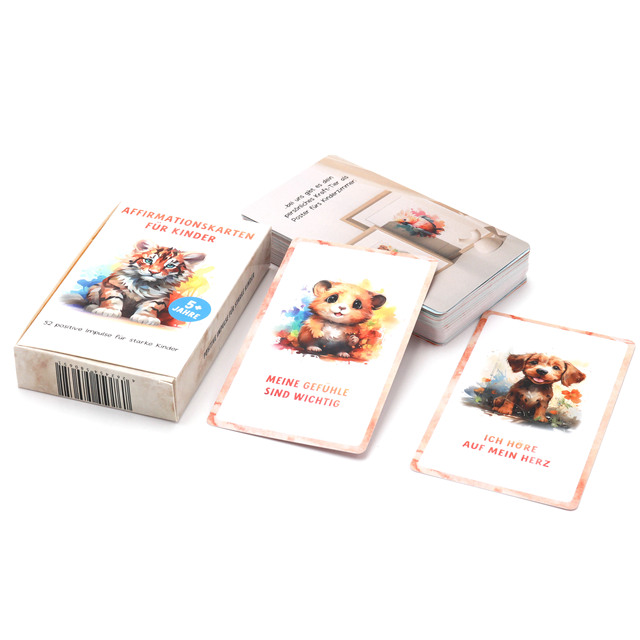 Cute Cartoon Animal Learning Custom Printed Durable Eco-Friendly Non-Toxic Paper Kids Flash Cards