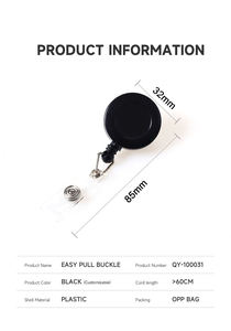 Porte-badges rétractables en ABS avec clip crocodile pivotant, badges d'identification pour infirmières, ronds de 33 mm avec clip rotatif à 360° - Product Image 4