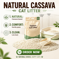 Litière pour chat en cassave de qualité supérieure, légère, haute absorption, sable naturel pour chat, vente en gros