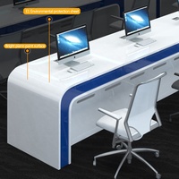 Lumière LED Bureau de réception Console d'ordinateur Bureau Entreprise Bienvenue Poste de travail Table Centre de commande Mobilier commercial