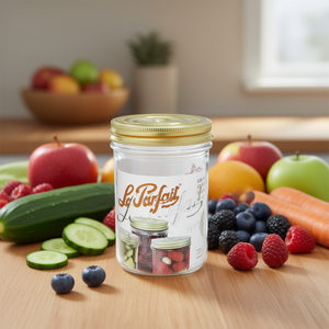 Pot <span class=keywords><strong>en</strong></span> <span class=keywords><strong>verre</strong></span> <span class=keywords><strong>Le</strong></span> <span class=keywords><strong>Parfait</strong></span> 16 oz avec couvercle doré pour <span class=keywords><strong>le</strong></span> stockage des aliments - Product Image 3