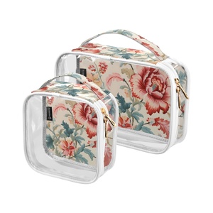 Women Clear Make up Organizer Pouches Tote Travel Toiletry Bags Transparent PVC Cosmetic Makeup Bag - Product Image 1