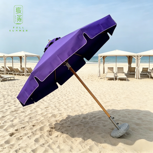 <span class=keywords><strong>Sombrilla</strong></span> <span class=keywords><strong>de</strong></span> <span class=keywords><strong>Playa</strong></span> para Exteriores con Protección Solar, Poste <span class=keywords><strong>de</strong></span> Madera Natural, para Patio y Jardín, con Borlas - Product Image 3