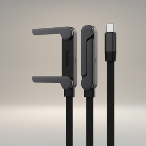 Cavo Dati Pieghevole 240W con Supporto, Ricarica Rapida, da USB-<span class=keywords><strong>C</strong></span> a USB-<span class=keywords><strong>C</strong></span>, Lunghezza 1.5M, in Nylon Intrecciato - Product Image 1