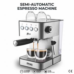Machine à café expresso semi-automatique électrique compacte 15 bars avec prise EU et mousseur à lait intégré pour cuisine - Product Image 2