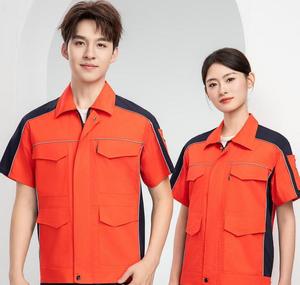 TN6912 Set di Abbigliamento da Lavoro OEM a Maniche Corte per Uomo, Completo Resistente per Operai Edili con Camicia e Pantaloni - Product Image 4