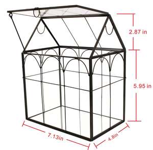 小さな現代的なデザイン温室ガラステラリウム植物ポット真鍮プランター花箱幾何学的スタイル - Product Image 1