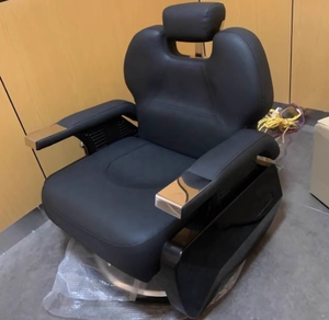 Barber Chair Faux Leather Hydraulic Reclining Adjustable <b>Footrest</b> Round Base Salon Furniture Industrial Design - Product Image 2