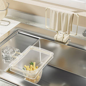 Accessoires de cuisine Évier de cuisine pliable Égouttoir Panier de drainage Évier Attrape-nourriture Rotatif Ventouse Évier Crépine - Product Image 5