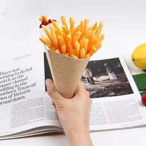 Thiết kế mới khoai tây chiên rãnh thiết kế trang trí sáng tạo ẩm thực phương tây lớn hình nón hộp giấy - Product Image 5