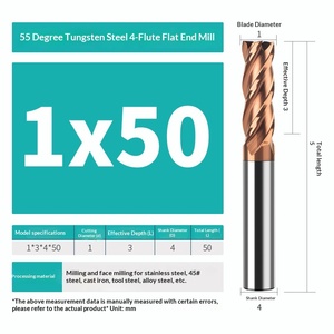 Fraise à queue droite en acier au tungstène Shijie 55 degrés, en acier allié, à quatre lames, revêtue, pour usinage CNC, modèle <span class=keywords><strong>E2</strong></span> - Product Image 1