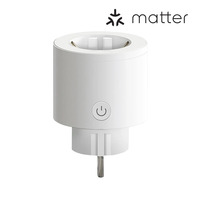Enchufe Inteligente WiFi Matter con Enchufe Europeo de 16A, Monitor de Energía, Temporizador, Material ABS, Enchufe Inteligente para el Hogar