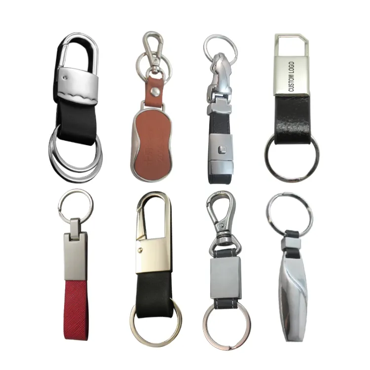 High Quality Custom Keyring PU Leather Keychain Car Logo llaveros para auto de cuero Handmade Leather Braided Car Logo Keychain