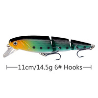 Ensemble de leurres de pêche au bar, 3 segments, minnow coulant multi-articulé, appât dur en plastique pour bar
