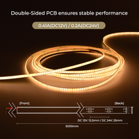 Bande lumineuse LED COB en cuivre de qualité supérieure, 3 mm, flexible, sans points, avec CRI>90 et contrôle WiFi pour l'éclairage intérieur