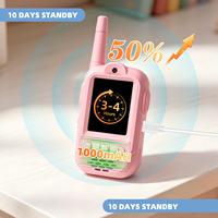2 talkies-walkies vidéo pour enfants, jouet rechargeable 1000 mAh avec caméra HD et changeur de voix, longue portée pour jeux d'espionnage en extérieur, bleu rose
