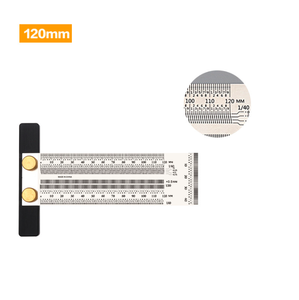 Regla de escala de agujero de corte de línea tipo T de alta precisión L-HT96, medidor de marcado de acero inoxidable para bricolaje, carpintería, carpintero - Product Image 4
