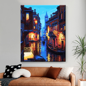 40x50 cm pittura fai da te con i numeri su tela la notte della città dell'acqua <span class=keywords><strong>venezia</strong></span> disegno scenario immagine con i numeri kit all'ingrosso - Product Image 2